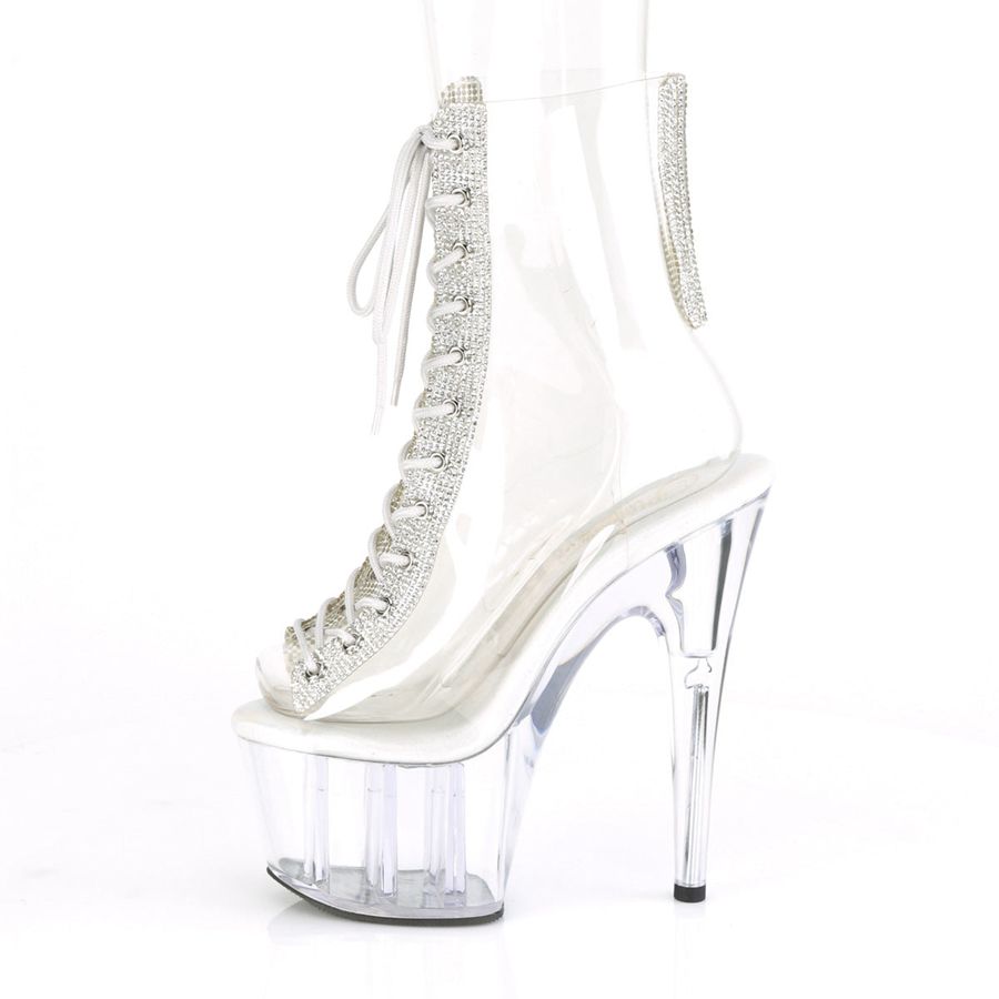 Women's Pleaser Adore-1016C-2 Ankle Boots Clear | 106JLNXWZ