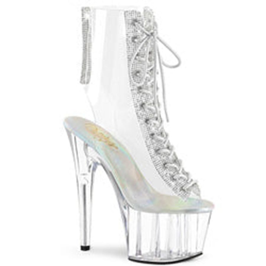 Women's Pleaser Adore-1016C-2 Ankle Boots Clear | 106JLNXWZ