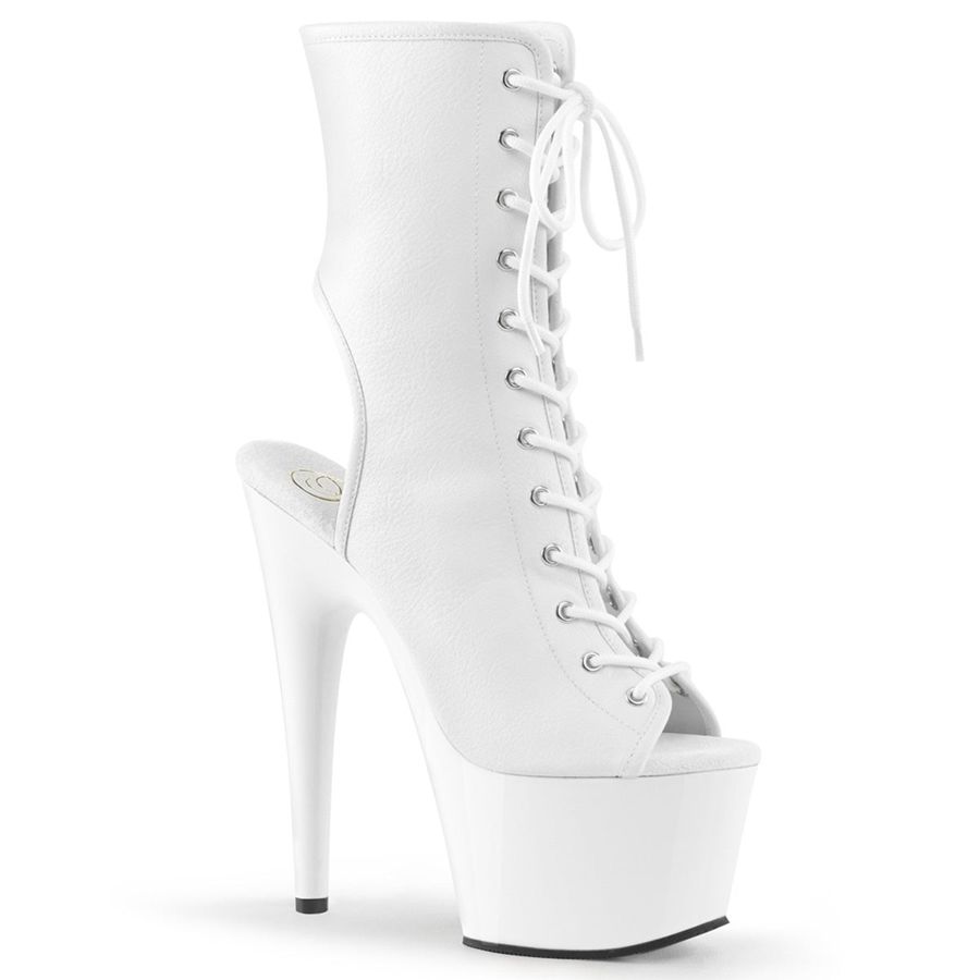 Women\'s Pleaser Adore-1016 Ankle Boots White | 310YQILFK