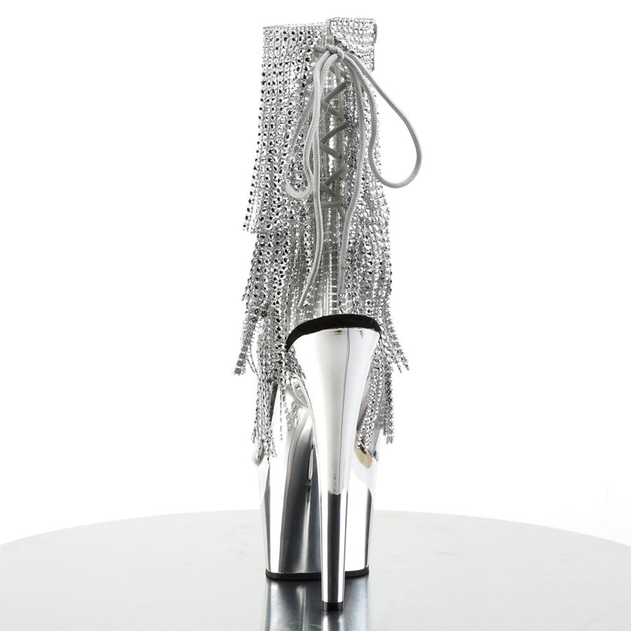 Women's Pleaser Adore-1017RSF Ankle Boots Silver | 651XFMOKH