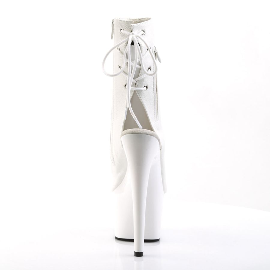 Women's Pleaser Adore-1018 Ankle Boots White | 649KZJESR