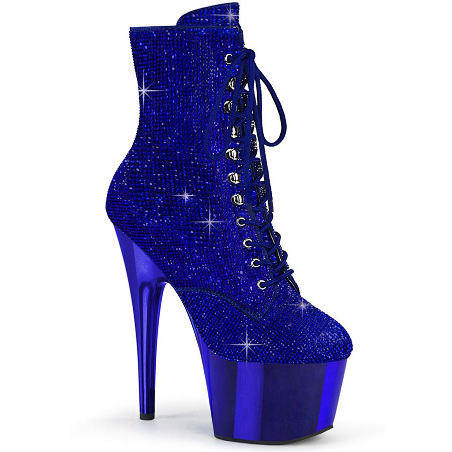 Women\'s Pleaser Adore-1020CHRS Ankle Boots Blue | 691LZPOVS