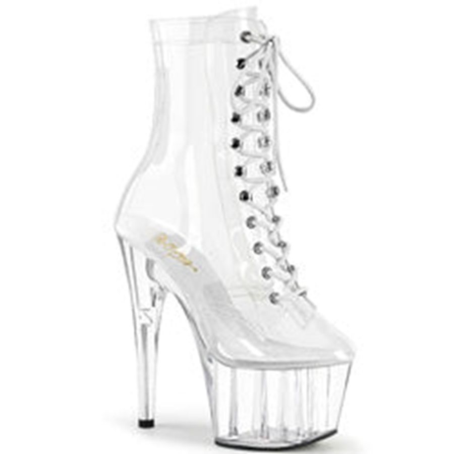 Women's Pleaser Adore-1020C Ankle Boots Clear | 105SNPXWR