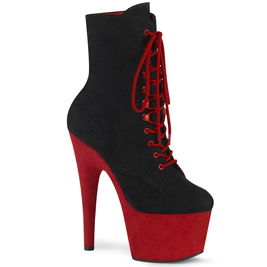 Women\'s Pleaser Adore-1020FSTT Ankle Boots Black Red | 240THDAWV