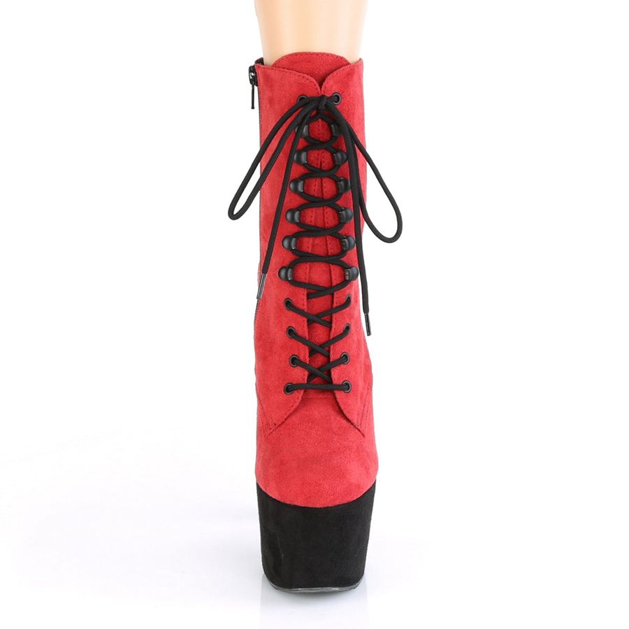 Women's Pleaser Adore-1020FSTT Ankle Boots Red Black | 720DWQECA