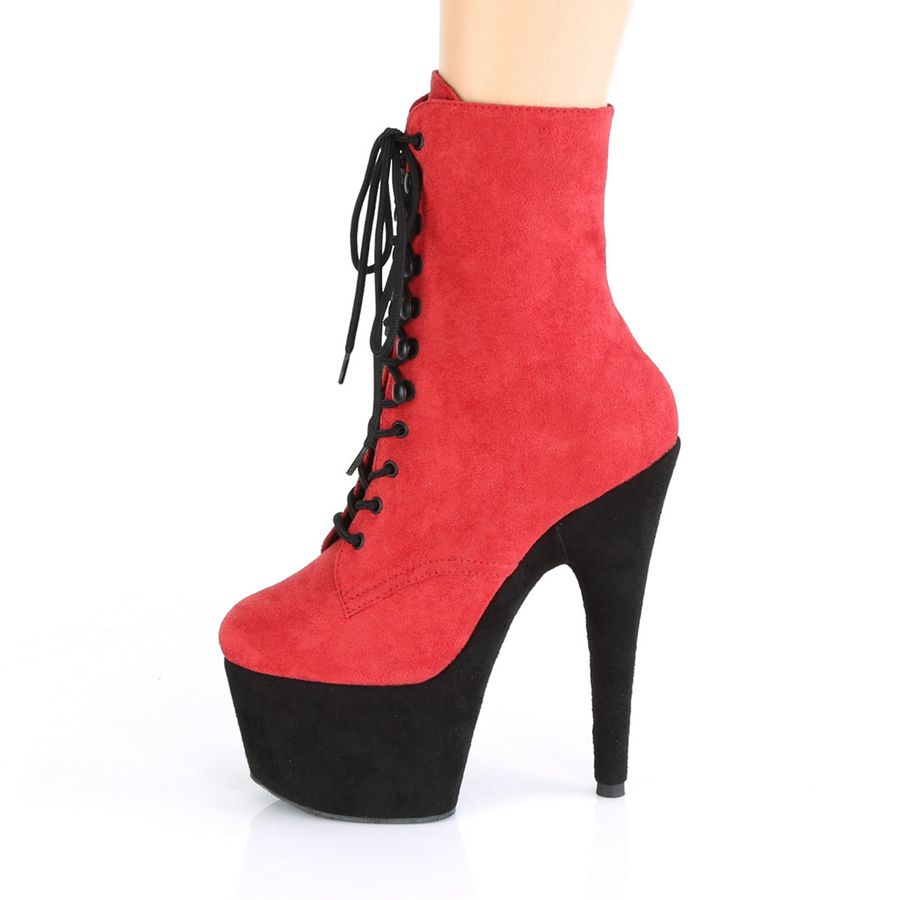 Women's Pleaser Adore-1020FSTT Ankle Boots Red Black | 720DWQECA