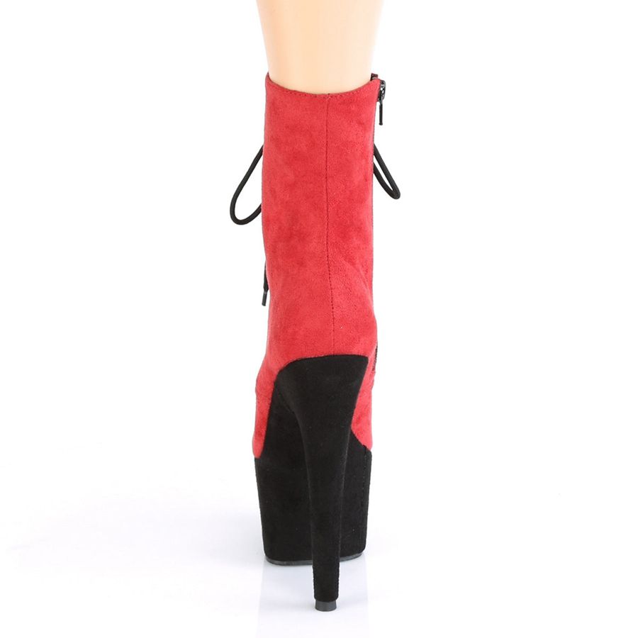 Women's Pleaser Adore-1020FSTT Ankle Boots Red Black | 720DWQECA