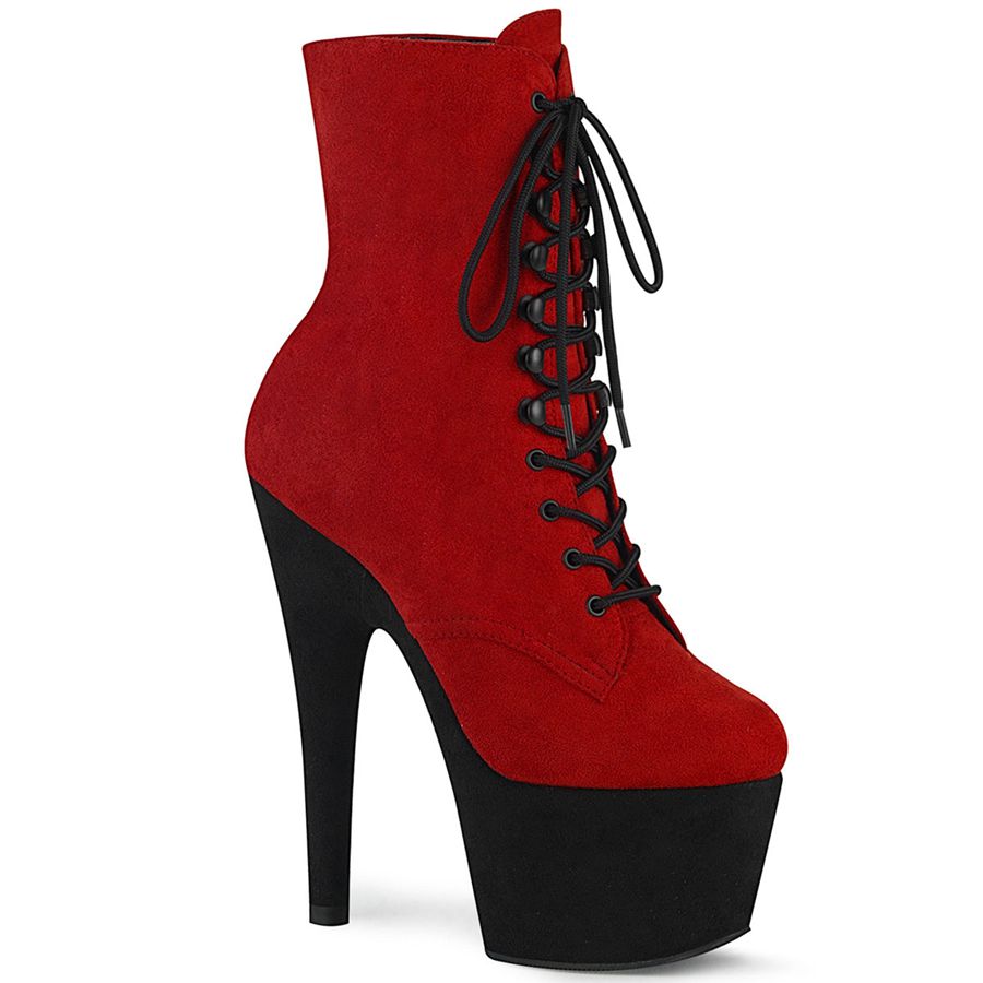 Women\'s Pleaser Adore-1020FSTT Ankle Boots Red Black | 720DWQECA