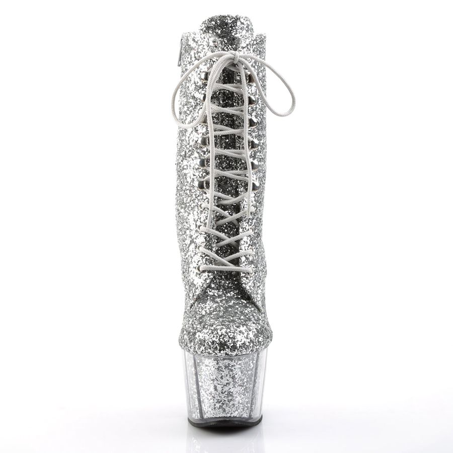 Women's Pleaser Adore-1020G Ankle Boots Silver | 341XKPIWO