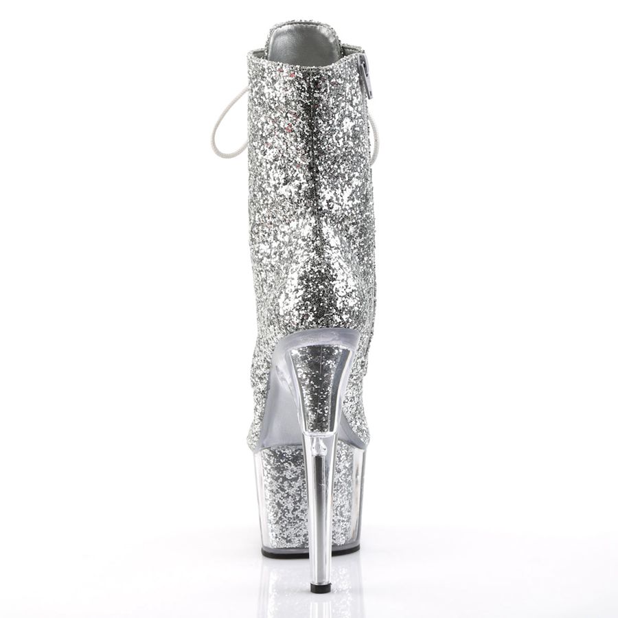 Women's Pleaser Adore-1020G Ankle Boots Silver | 341XKPIWO