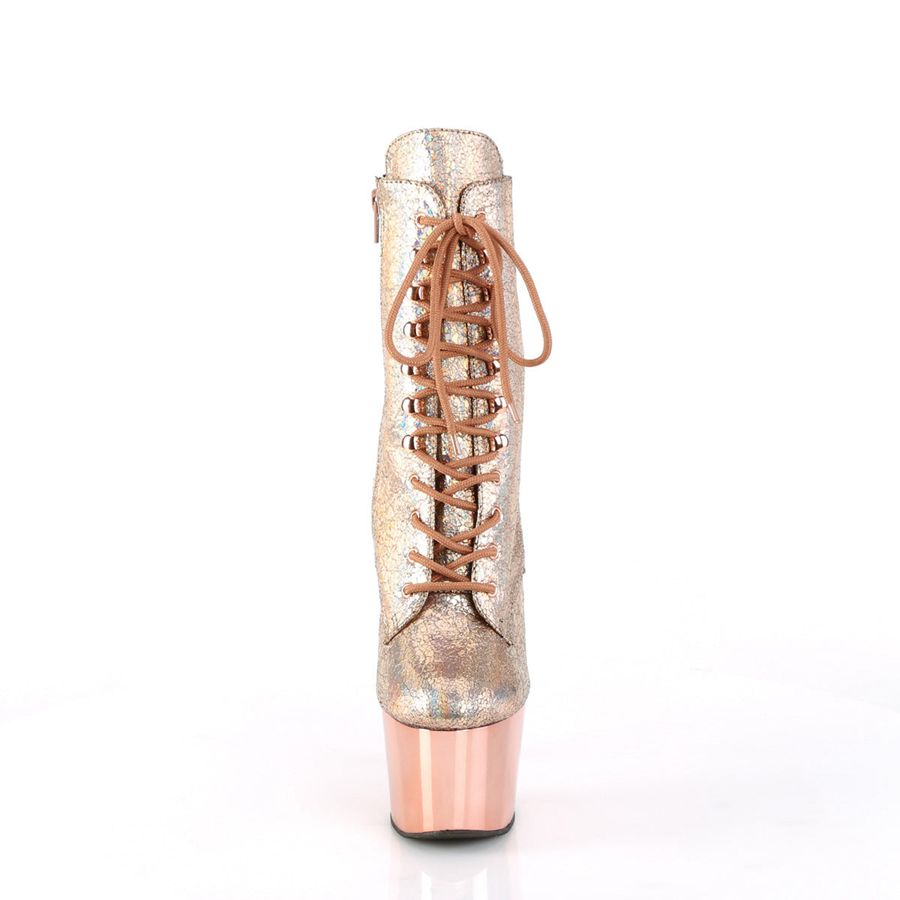 Women's Pleaser Adore-1020HM Ankle Boots Rose Gold | 043TXEVGJ