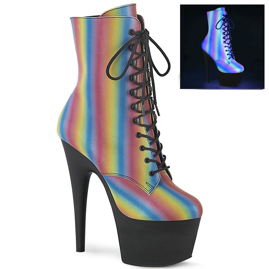 Women\'s Pleaser Adore-1020REFL-02 Ankle Boots Multicolor | 523WMJAHC