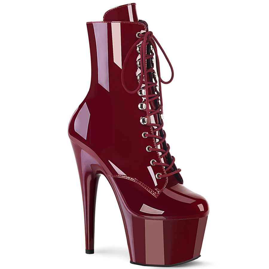 Women\'s Pleaser Adore-1020 Ankle Boots Burgundy | 725QYLZPN