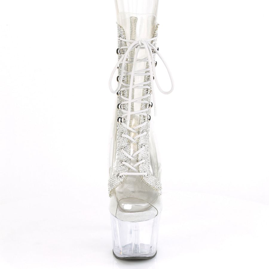 Women's Pleaser Adore-1021C-2 Ankle Boots Clear | 364QSZGCO