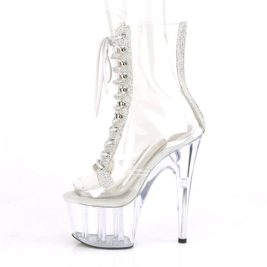 Women's Pleaser Adore-1021C-2 Ankle Boots Clear | 364QSZGCO