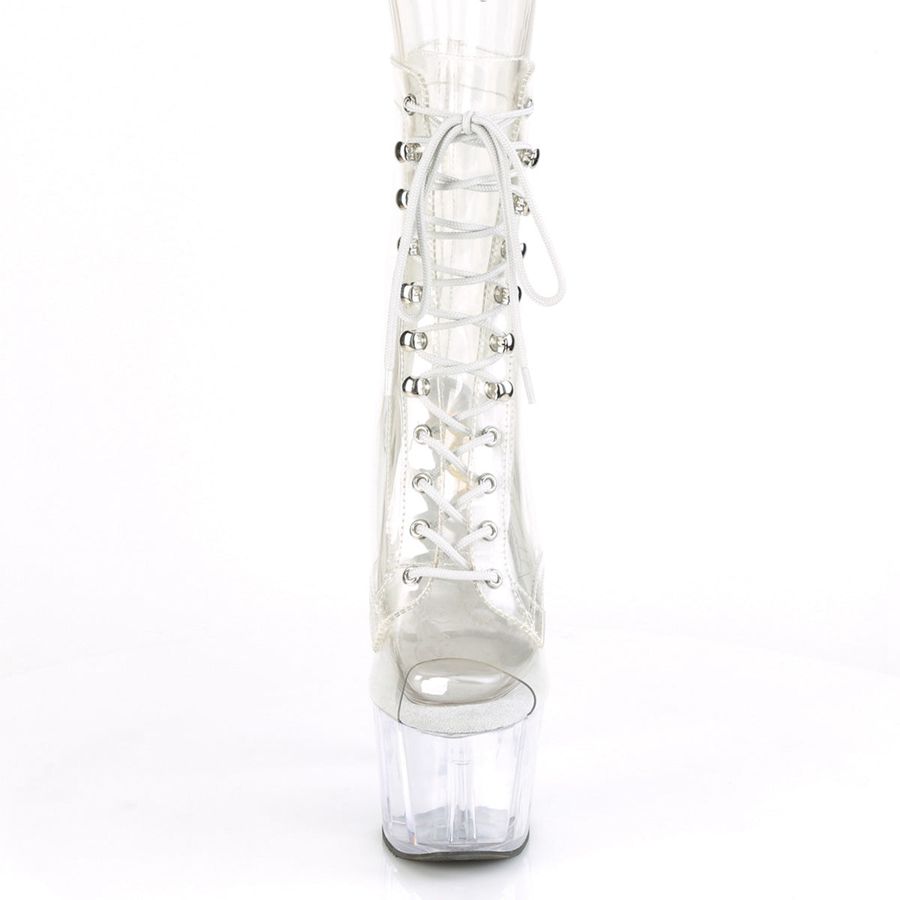 Women's Pleaser Adore-1021C Ankle Boots Clear | 517NZRSXT