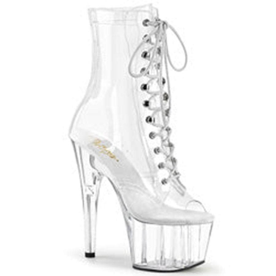 Women's Pleaser Adore-1021C Ankle Boots Clear | 517NZRSXT