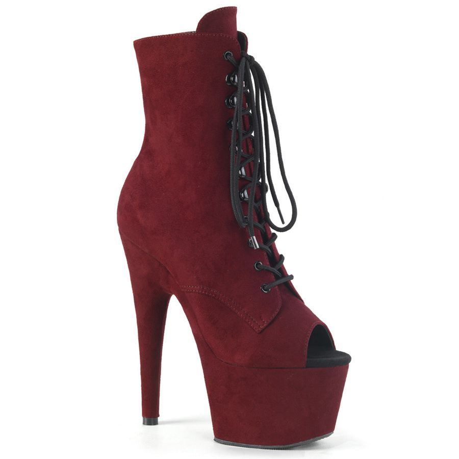 Women\'s Pleaser Adore-1021FS Ankle Boots Burgundy | 184UDKMYN