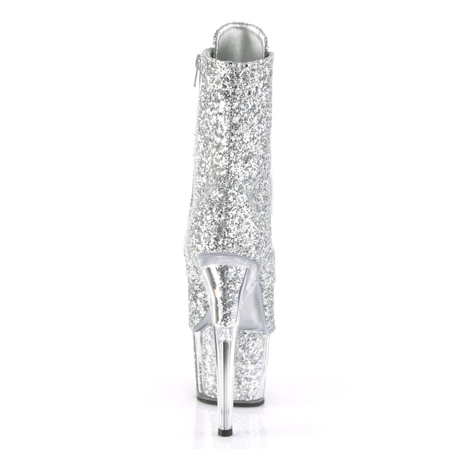 Women's Pleaser Adore-1021G Ankle Boots Silver | 540XSPWRG