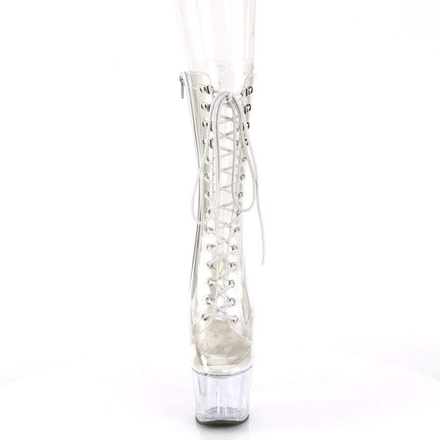 Women's Pleaser Adore-1050C Mid-Calf Boots Clear | 091RAZMXQ