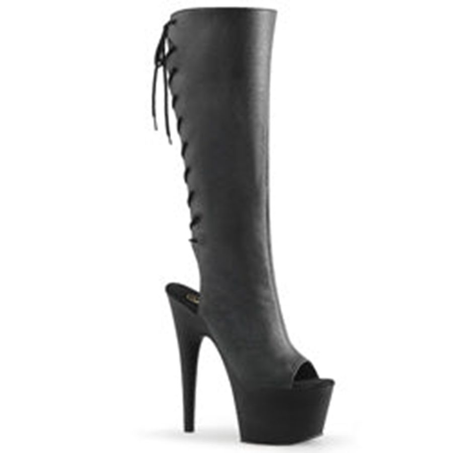 Women's Pleaser Adore-2018 Knee High Boots Black | 817RWYUQF