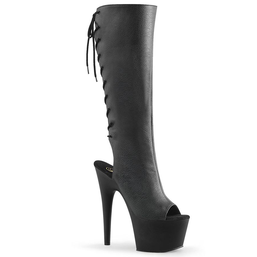 Women\'s Pleaser Adore-2018 Knee High Boots Black | 817RWYUQF