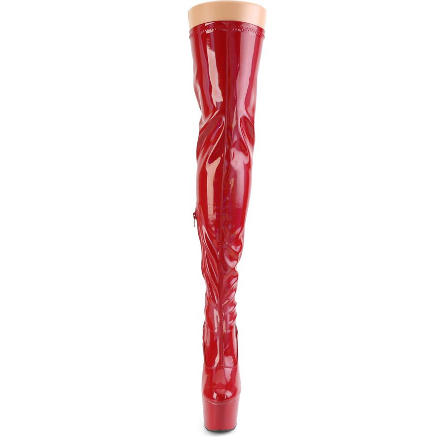 Women's Pleaser Adore-3000HWR Thigh High Boots Red | 846ZEBJLC