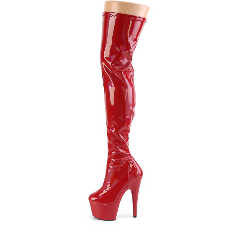 Women's Pleaser Adore-3000HWR Thigh High Boots Red | 846ZEBJLC