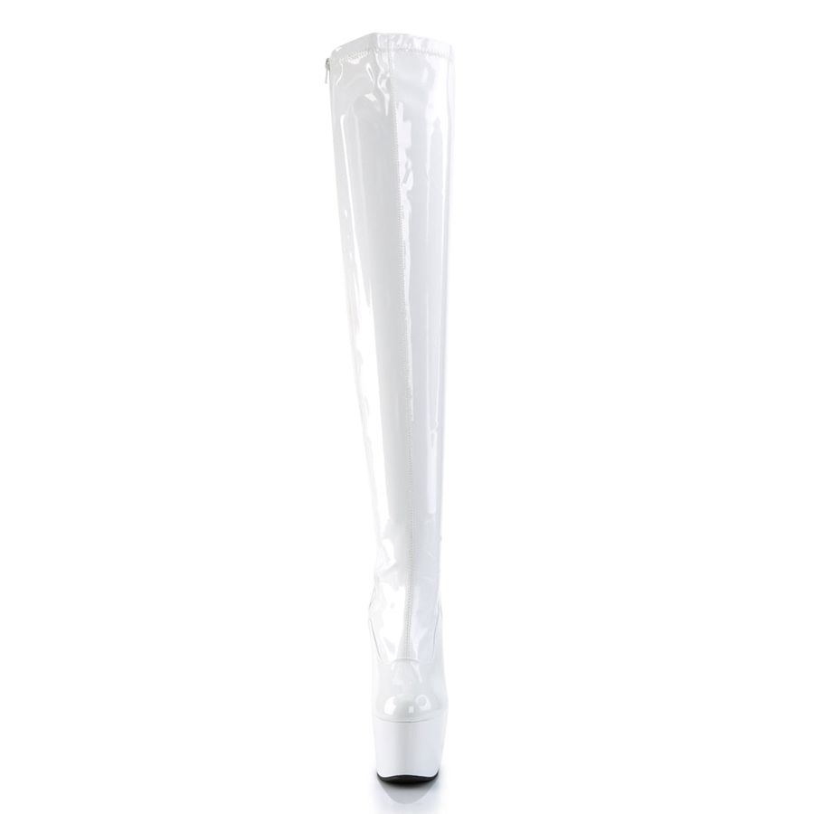 Women's Pleaser Adore-3000 Thigh High Boots White | 029NAELHY