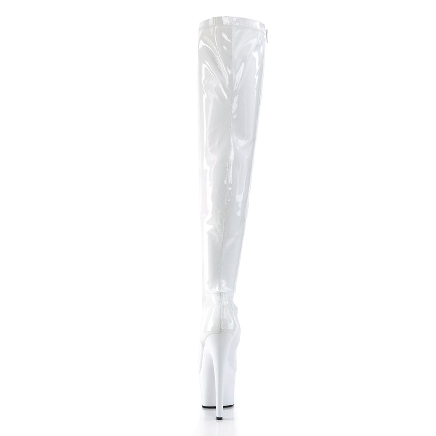 Women's Pleaser Adore-3000 Thigh High Boots White | 029NAELHY