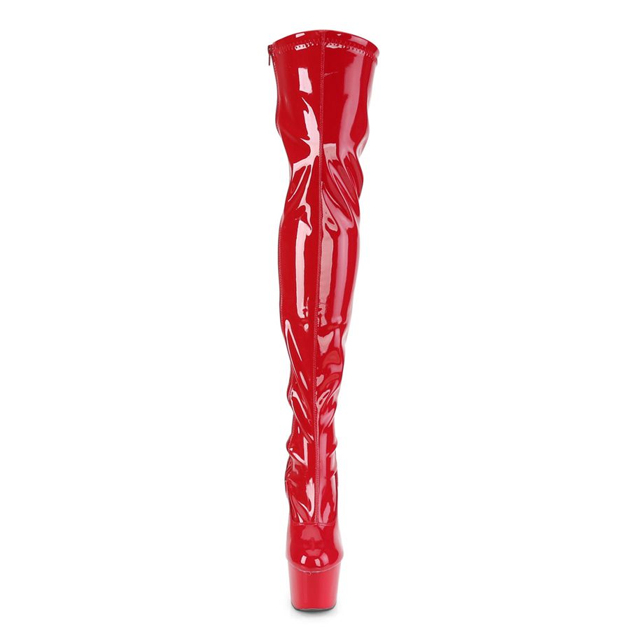 Women's Pleaser Adore-3000 Thigh High Boots Red | 258LJROGC