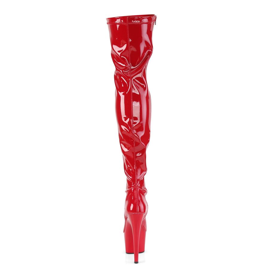 Women's Pleaser Adore-3000 Thigh High Boots Red | 258LJROGC