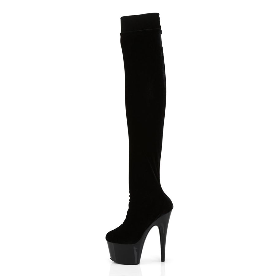 Women's Pleaser Adore-3002 Thigh High Boots Black | 497NVZSXF