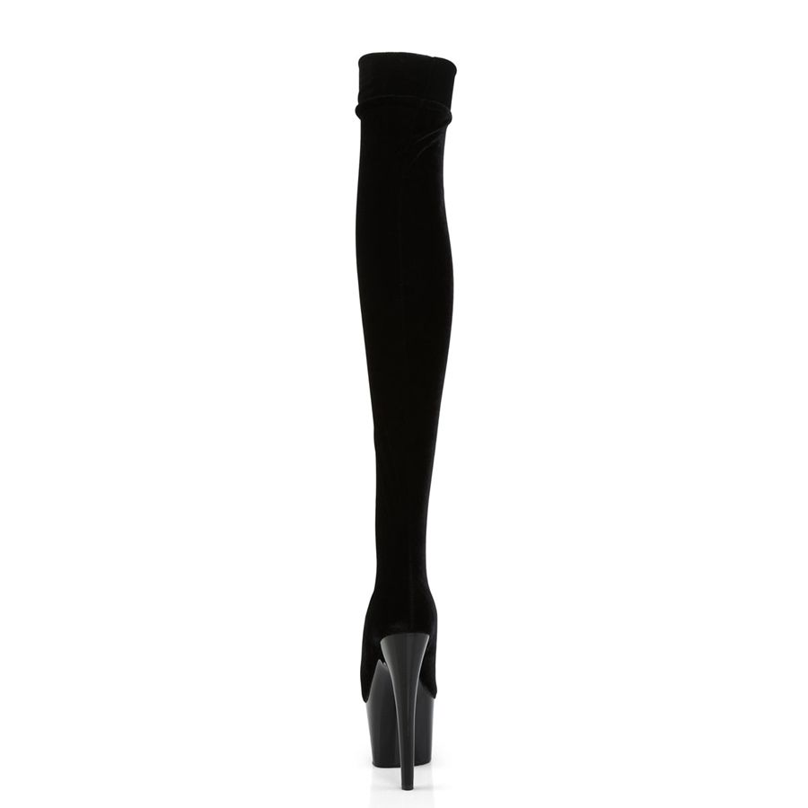 Women's Pleaser Adore-3002 Thigh High Boots Black | 497NVZSXF