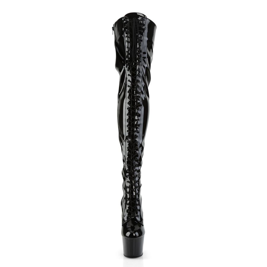 Women's Pleaser Adore-3023 Thigh High Boots Black | 239URWQYT