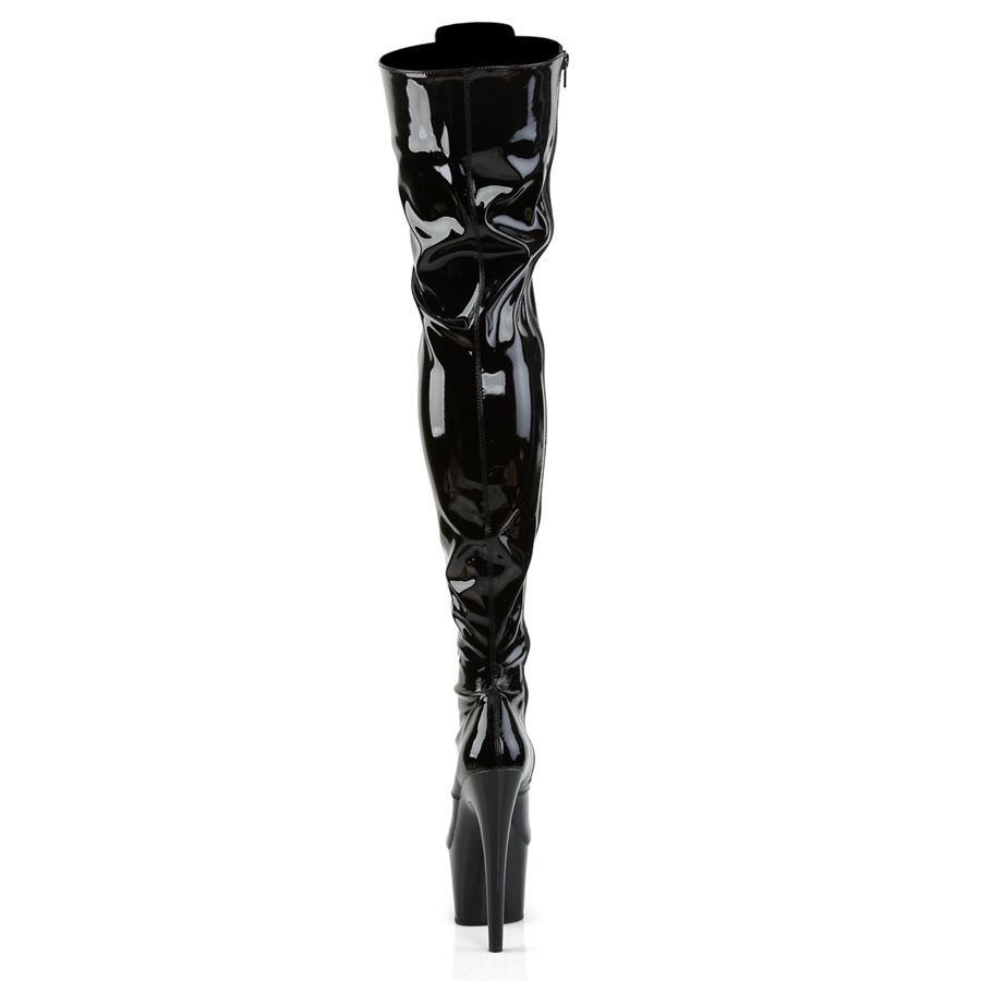 Women's Pleaser Adore-3023 Thigh High Boots Black | 239URWQYT