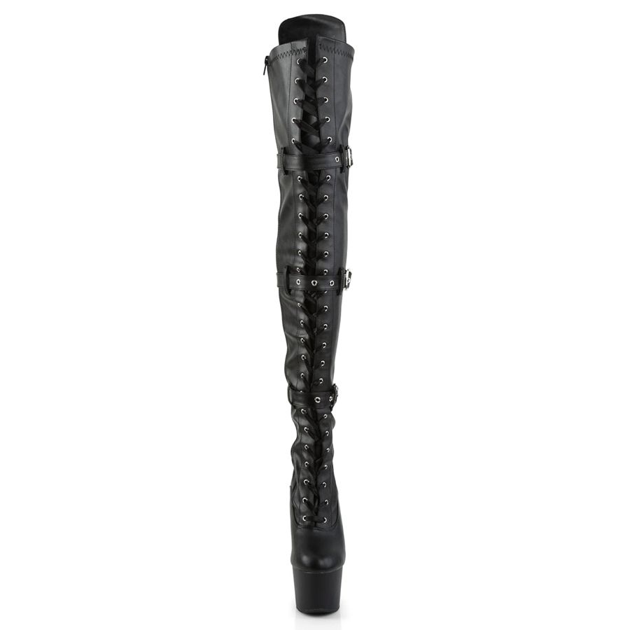 Women's Pleaser Adore-3028 Thigh High Boots Black | 205DCYBQZ