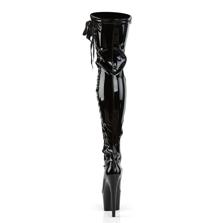 Women's Pleaser Adore-3050 Thigh High Boots Black | 829FRYSKB