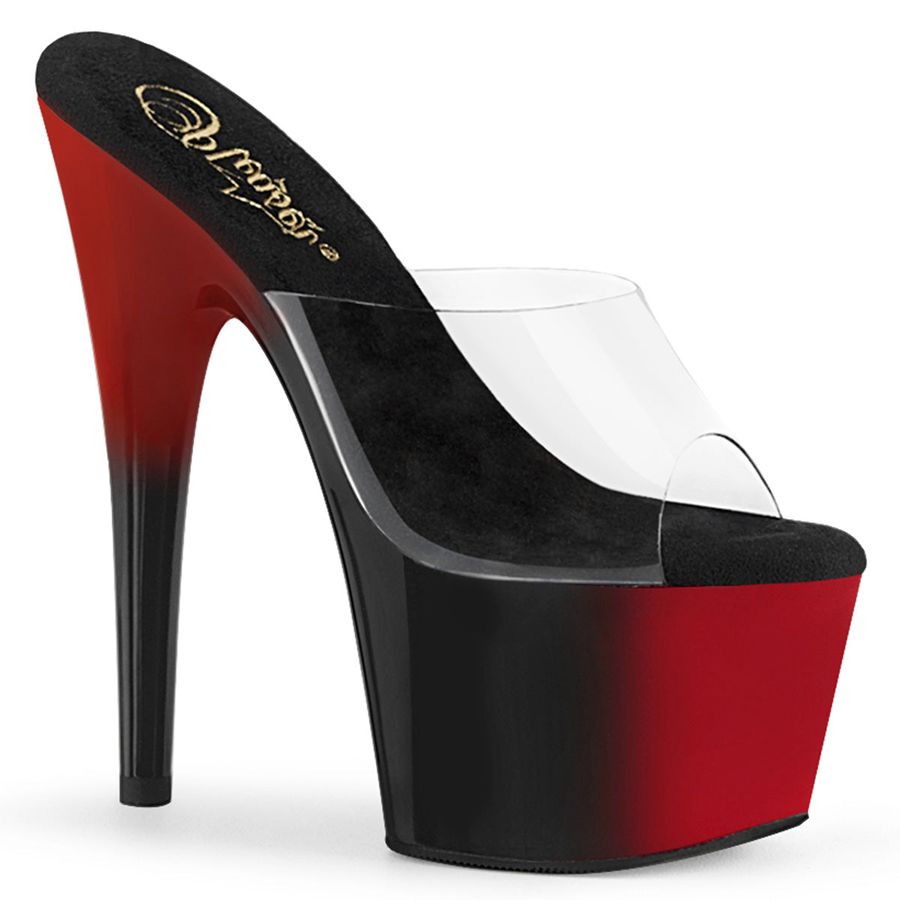 Women\'s Pleaser Adore-701BR Platform Sandals Black Red | 659QFCIAG