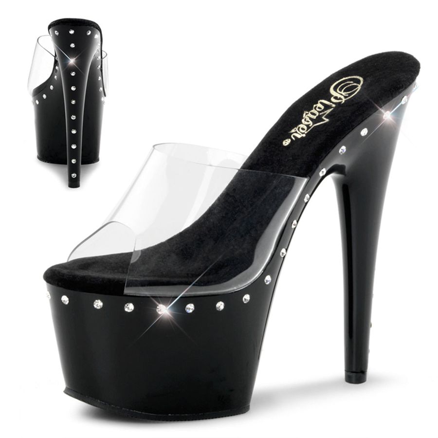 Women\'s Pleaser Adore-701LS Platform Sandals Black | 598BDGKAP