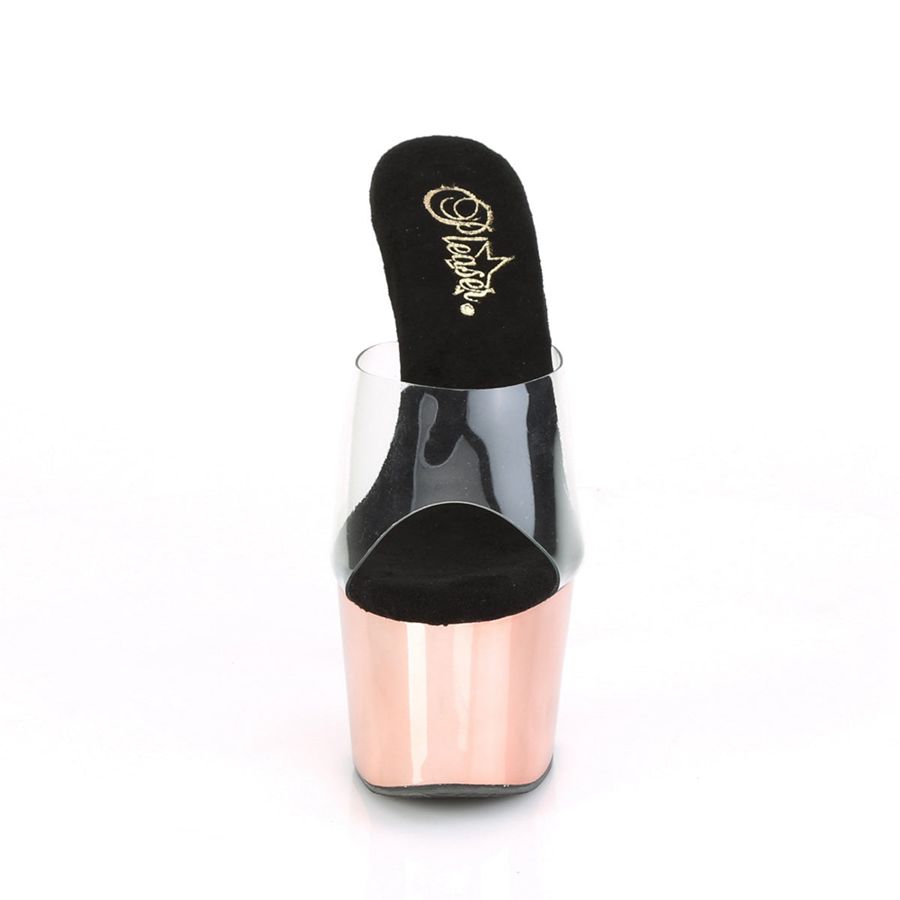 Women's Pleaser Adore-701 Platform Sandals Rose Gold | 791IQKDHR