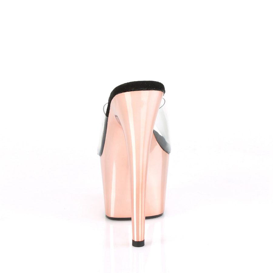 Women's Pleaser Adore-701 Platform Sandals Rose Gold | 791IQKDHR