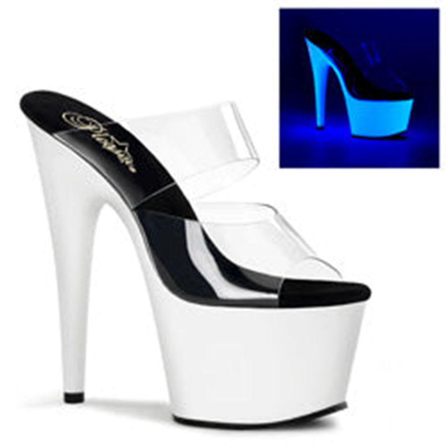 Women's Pleaser Adore-702UV Platform Sandals White | 876BMQKJD