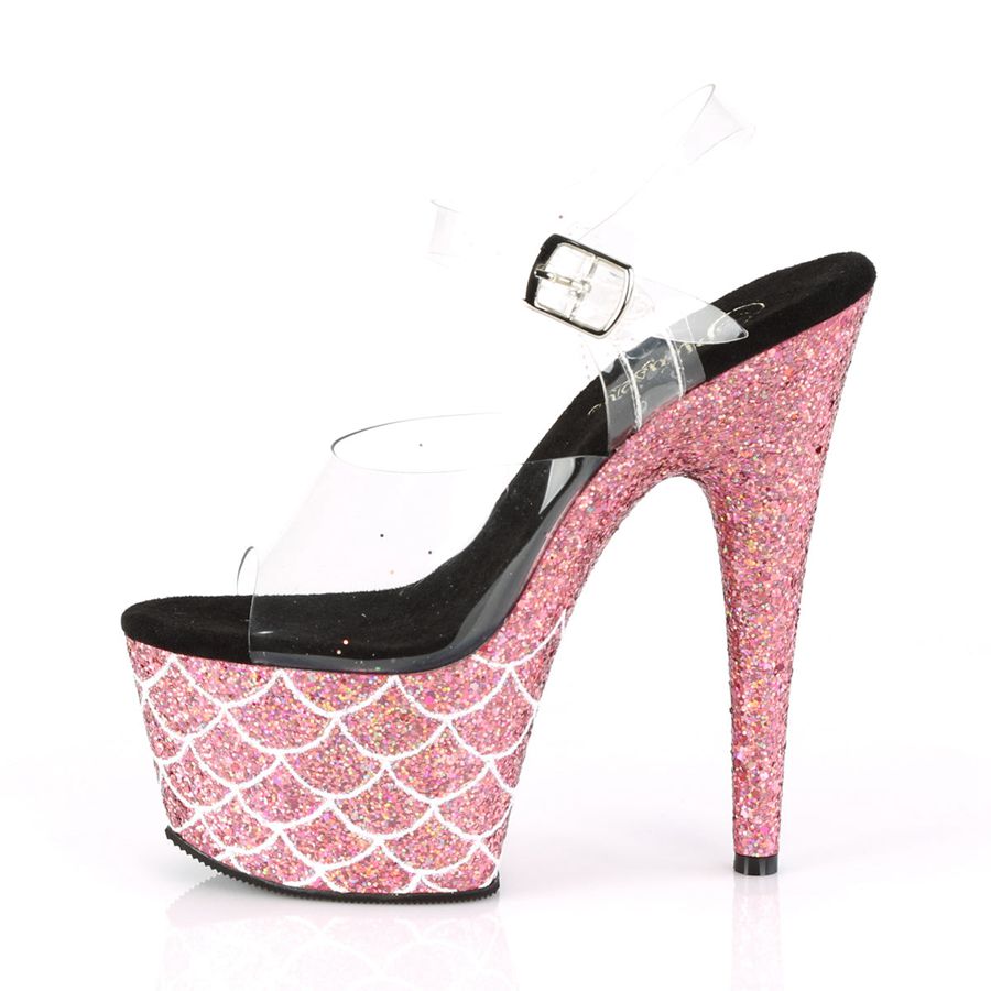 Women's Pleaser Adore-708MSLG Ankle Strap Sandals Pink | 513MCGLWF