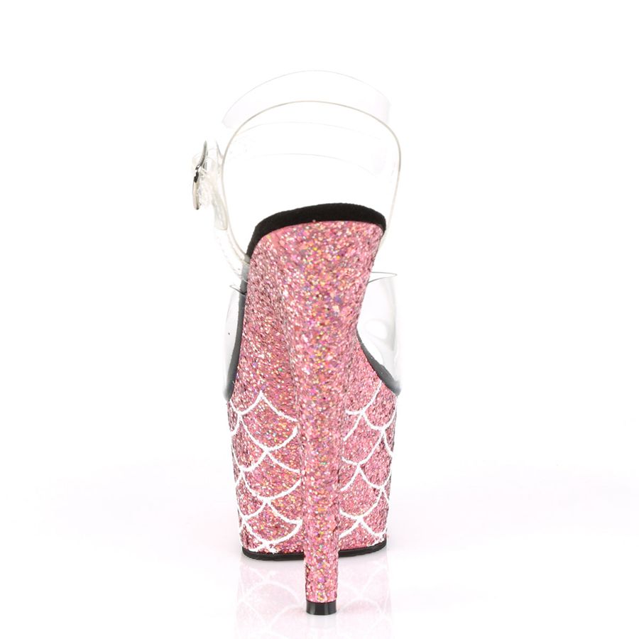 Women's Pleaser Adore-708MSLG Ankle Strap Sandals Pink | 513MCGLWF