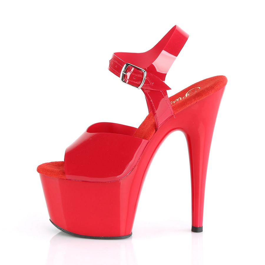 Women's Pleaser Adore-708N Ankle Strap Sandals Red | 546ERLBOU