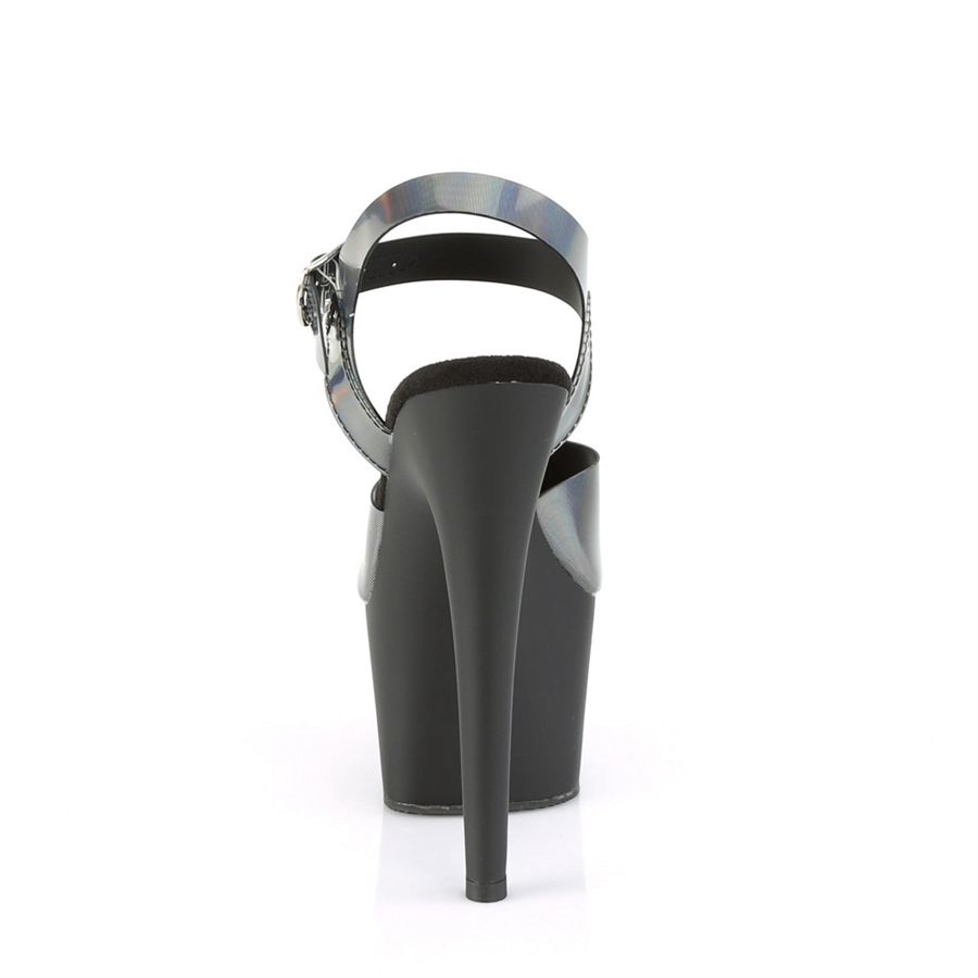 Women's Pleaser Adore-708N-DT Ankle Strap Sandals Grey | 734BNGATD