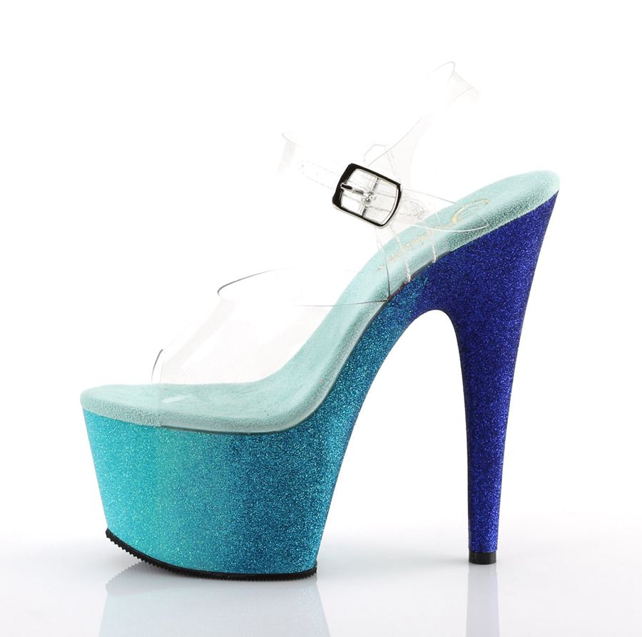 Women's Pleaser Adore-708OMBRE Ankle Strap Sandals Turquoise | 176HITBEO