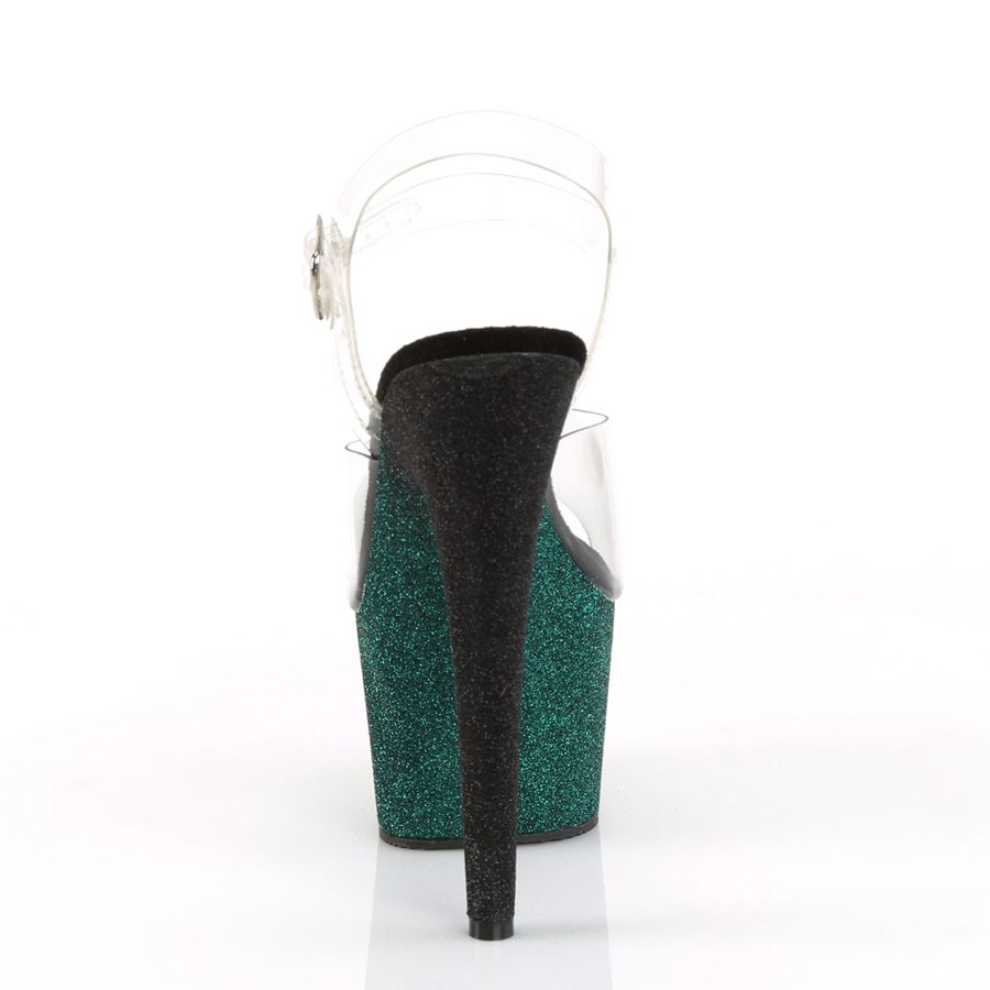 Women's Pleaser Adore-708OMBRE Ankle Strap Sandals Green | 398VILHBU