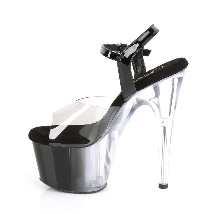 Women's Pleaser Adore-708T-1 Ankle Strap Sandals Grey | 425UXJFPL